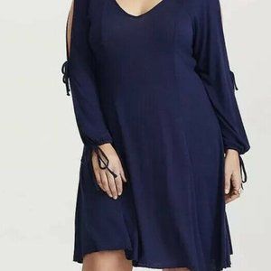 Torrid navy blue open arm sweater dress